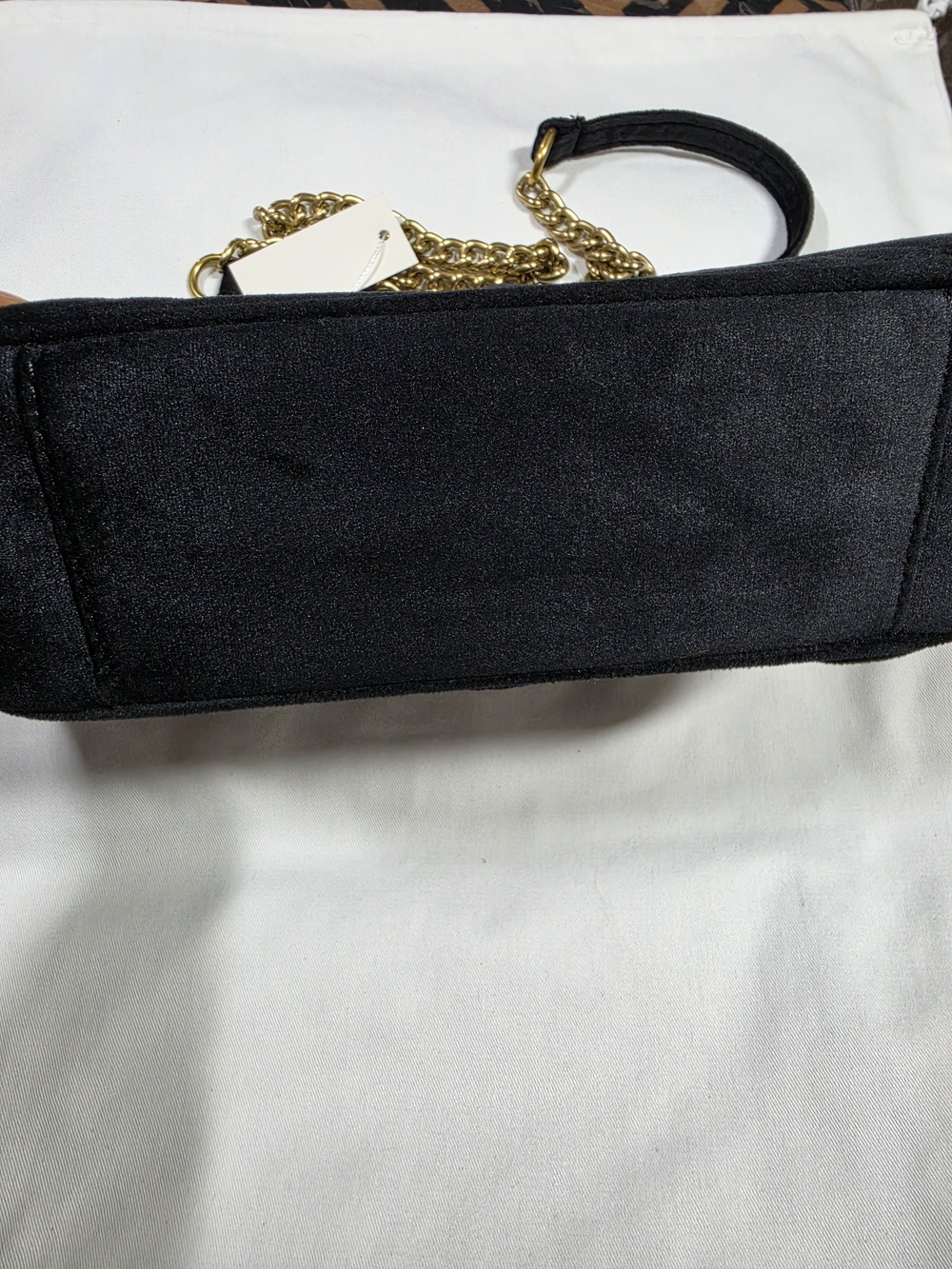 Black Quilted Shoulder Bag with Gold Hardware - Picture 3 of 4